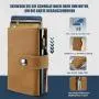 Fashion Aluminum Metal Slim Minimalist Front Pocket Card Holder Luxury Anti Rfid Blocking Protected Genuine Leather wallet