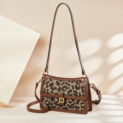 Lady Underarm Shoulder Bag Fashion Women Ladies Leopard Print Genuine Leather Girls Lady Handbag Crossbody