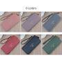 ZR811 Women's Wallet Long Handbag PU Single Zipper Deer Coins Wallet Purse Stylish Contrast Color Mobile Phone Bag Card Holder