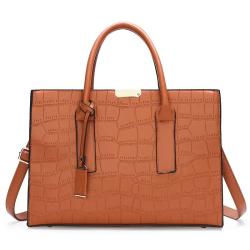 2024 new handbag solid color ladies Pu leather large capacity fashion simple tote bag
