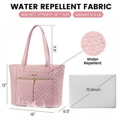 LOVEVOOK 2pcs/set Fashion Quilted Work Women Laptop Tote Bag Stylish Travel Shoulder Bags with Clutch Purse Briefcase Laptop Bag