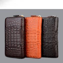 Cartera De Cuero Para Hombre  Authentic Genuine Crocodile Skin Real Croc Leather Men's Clutch Bag Hand Zipper Wallets For Men