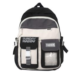 Ins Leisure Girls Backpack Japanese Multi-Layer Backpack Color Contrast Junior High School Student Schoolbag