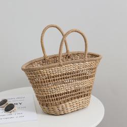 High Quality Summer Holiday Fashion Mesh Bucket Beach Bags Women Straw Woven Tote Bag Handbags Ladies Large Sea Beach Straw Bag
