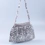 Custom Wholesale New Handwoven Pvc Beaded Shoulder Bag Long Chain Crossbody Mini Bag Shiny Design Party Evening Bag
