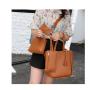 Promotion cheap leather handbags for women 4pcs in a set big size tote handbags ladies luxury shoulder crossbody bag with tassel