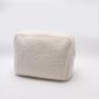 2023 Keymay RTS Winter Popular S M L Xl Brown Black Pink Makeup Bag Christmas Teddy Zipper Pouch Fluffy Sherpa Cosmetic Bag