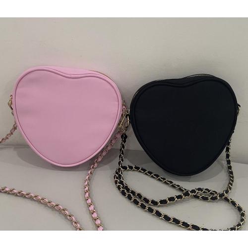 Keymay Custom logo High Quality Multicolor Detachable Shoulder Strap Waterproof Nylon Heart Shape Crossbody Bag for Girls