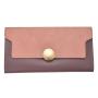 HR546 Women's Long Buckle Wallet Fashion Girl PU Fashion Wallet Horizontal Square ID Card Holder Contrasting colors Coin Purse