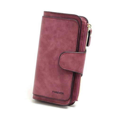 ZF315 Scrub PU Leather Women Wallet Long Multi Card Position Large Capacity Coin Purse Bag Pouch High Grade Clutch Bag