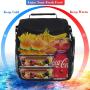 Custom Logo Printed Portable Oxford Insulated Lunch Tote Bag Reusable Adjustable Strap Thermal Lunch Cooler Shoulder Bag