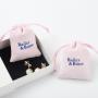 Customized Suede Jewelry Pouch Luxury Pink Suede Gift Bag Drawstring Earring Pouch Bag