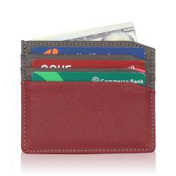 China Factory Custom Card Holder Pu Leather  Wallet Stamp Your Logo Promotional Card Holders For Women Slim Wallet Rfid