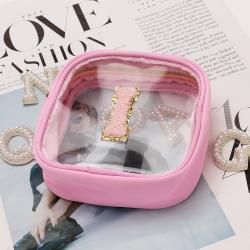 Lipstick Case Vanity Bag 4 Size Clear Transparent Cosmetic PVC Pouch  Packaging Custom Square Toiletry Wash Cosmetic Bag