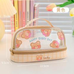 BDA004 New Stationery Bag Portable PVC Pencil Case Korean Style Creative Student Zipper Pencil Cases Office for Teens Girls