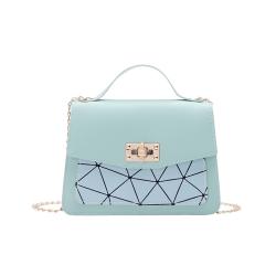 Wholesale Ladies Patchwork Color Diamond Square Bag Wholesale 2022 New Lock Chain Handbag Pu Leather Lock Tot Bag