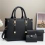2024 Sequin leather 3 pieces set ladies shoulder bags luxury designer women's handbags with a wallet
