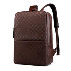 Men's Backpack Computer Bag PU Leather Business Student Backpack Large Capacity Business Trip Customs Travel Bag