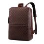 Men's Backpack Computer Bag PU Leather Business Student Backpack Large Capacity Business Trip Customs Travel Bag
