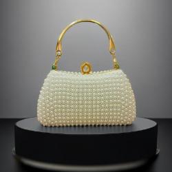 Gorgeous women clutch bags pearl dinner dress evening bag clutch purse with metal handle dinner handbags for women