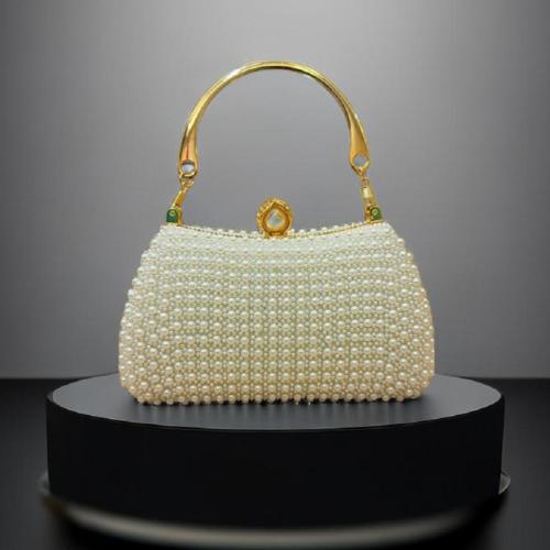 Gorgeous women clutch bags pearl dinner dress evening bag clutch purse with metal handle dinner handbags for women