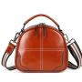 2021 Hot Selling New Designer Women Fashion Small Round Bag Retro Oil Wax Genuine Leather Shoulder Bag Cross Body Messenger Bags