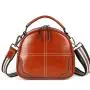 2021 Hot Selling New Designer Women Fashion Small Round Bag Retro Oil Wax Genuine Leather Shoulder Bag Cross Body Messenger Bags