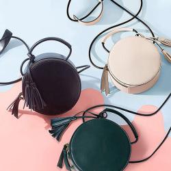 Custom Wholesale Ladies Hand Bag Girl Designer Purse round bag For Women Crossbody PU Leather Handbags