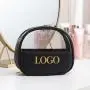new style customization 3pcs/set luxury designer pvc clear cosmetic bags black travel makeup pouch bag with logo
