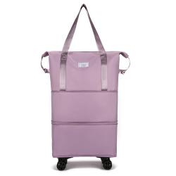 Custom designer Waterproof women foldable duffle bag Weekender Expandable sports Gym Travel Fitness Bag with wheels