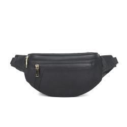 Factory Wholesale Stylish Fashion Leather Fanny Pack Sport Waist Bag Outdoor With Carbon Lined