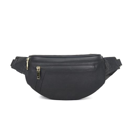 Factory Wholesale Stylish Fashion Leather Fanny Pack Sport Waist Bag Outdoor With Carbon Lined