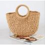 Handmade Wicker Woven Purse Handbag Women Circle Bag