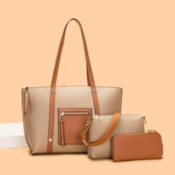Hot Selling Large Capacity Customs Tote Bag PU Leather Designer Three-Piece Set Women New Style Fashion Ladies Handbags