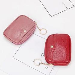 ZWY019 Daily Simple Women Shell Wallet New Solid Color PU Leather Zipper Clutch Coin Bag Fashion Portable Mini Key Bag