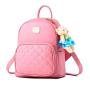 New Stylish Women's Leather Backpack Cute Mini Design Fashionable PU Lining Zipper Button Closures Two Handles College Travel