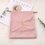 Custom Embroidery Pink Velvet Drawstring Wedding Party Gift Jewelry Storage Bag Recycled Soft Velvet Dust Pouch