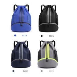 Sports Drawstring Backpack Portable Fitness Yoga Swimming Bags Large Capacity Double Compartment Basketball Backpack