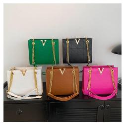 Personalized cross v high quality small square bag women's bag 2024 summer new chain diamond lattice single shoulder bags