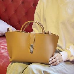 2024 Spring New High end Genuine Leather Large Capacity Versatile Bucket Tote Bag