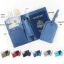 ZR552 New PU Cross Pattern Passport Bag Baggage Tag Travel Document Luggage Tag Passport Cover Multi Card Wallet Passport Clip