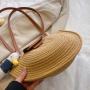 Half Round Women'S New Single Shoulder Cotton Yarn Braided Bag Airgrass Braided Holiday Beach Bag
