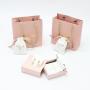 Custom Logo Printed Jewelry Box Gift Paper Pink Jewelry Bags Wholesale Suede Drawstring Earring Packaging Pouch