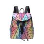 Lovevook Boutiques droppshiping ladies and girls drawstring bag big stock PU geometric rainbow backpack school bags
