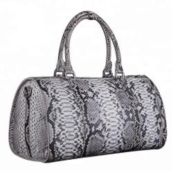Updated New Fashion Large Capacity Mens Travel Duffel Bags Genuine Luxury Snake Skin Leather Weekend Duffle Bag
