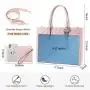 LOVEVOOK 2 PCS Waterproof Laptop Handbag Bag for Women Quilted Leather Computer Shoulder Briefcase 15.6 inch Laptop Tote Purses