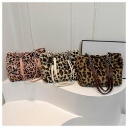 Fashion Leopard Plush Trend Chain Personality Hundred Simple Fashion Casual Bag Shoulder Bags for Women Tote Handbag Armpit Bags