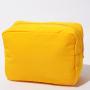 Stock RTS S M L XL Bright Yellow Quality Travel Waterproof Toiletry Organizer Portable Pencil Case For Girls Nylon Pouch Zipper