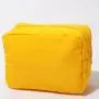 Stock RTS S M L XL Bright Yellow Quality Travel Waterproof Toiletry Organizer Portable Pencil Case For Girls Nylon Pouch Zipper