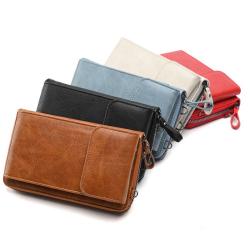 2024 New Style Simple Solid Color Shoulder Bag Multicolor Coin Purse Zipper Mobile Phone Wallet Bag For Women